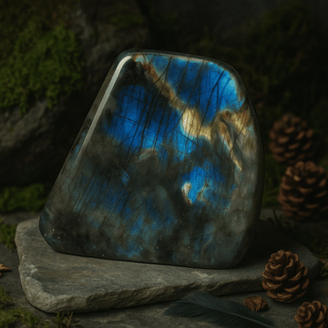 Madagascar Labradorite Statement Stone (approx 900 - 1100gms 140 - 170mm) - SHAMTAM.COM