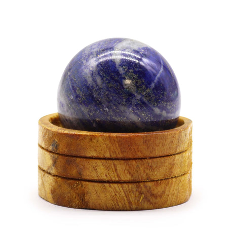 Gemstone Sphere 50mm - Afghan Lapis with Stand - SHAMTAM.COM