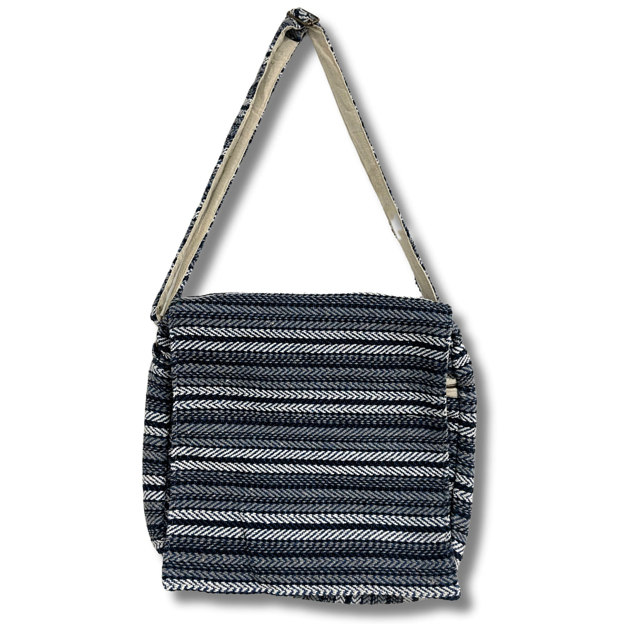 Soft Banjar Laptop Bag - Blue Strips - SHAMTAM.COM