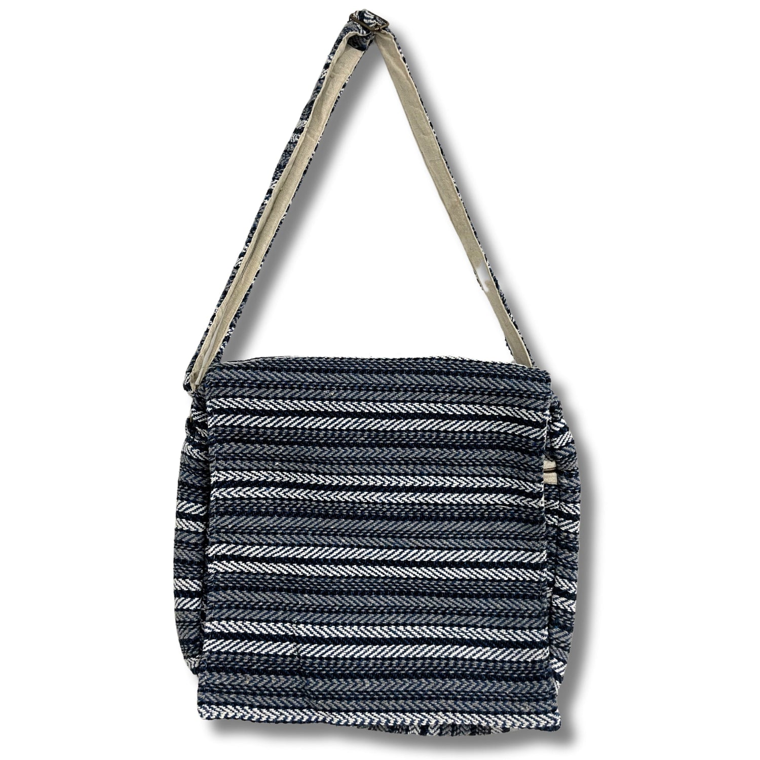 Soft Banjar Laptop Bag - Blue Strips - SHAMTAM.COM