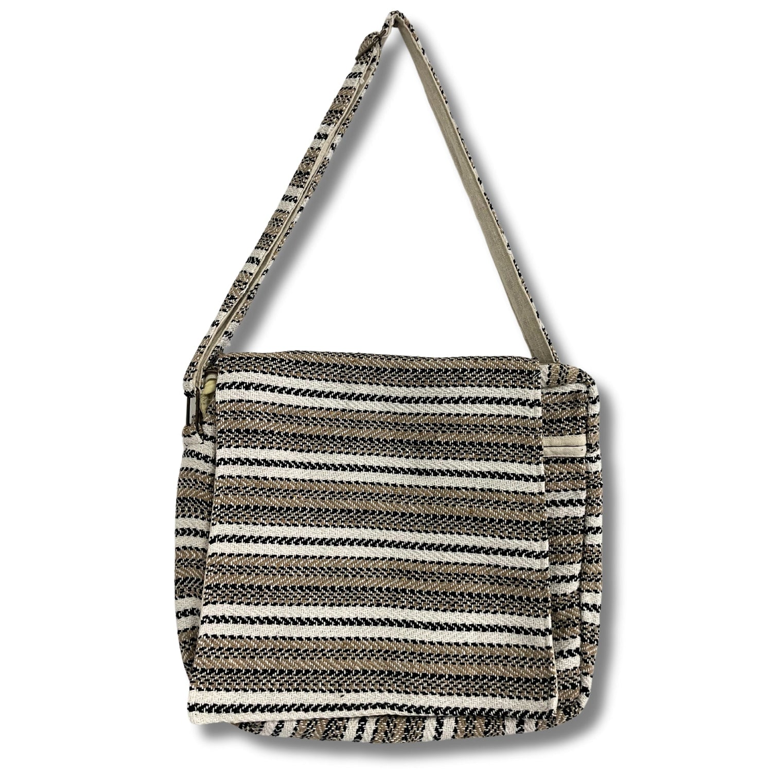 Soft Banjar Laptop Bag - Soft Cream & Grey - SHAMTAM.COM