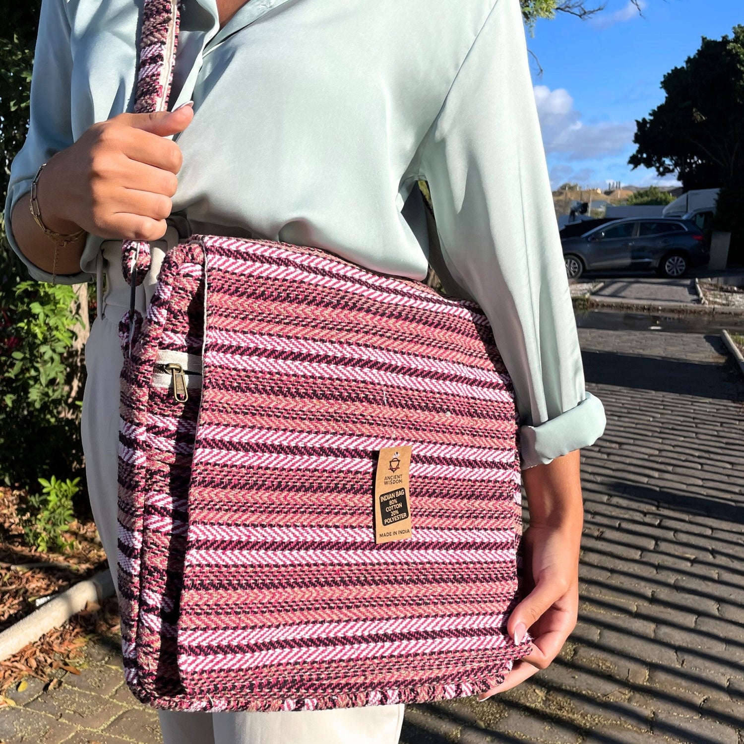 Soft Banjar Laptop Bag - Soft Pink - SHAMTAM.COM
