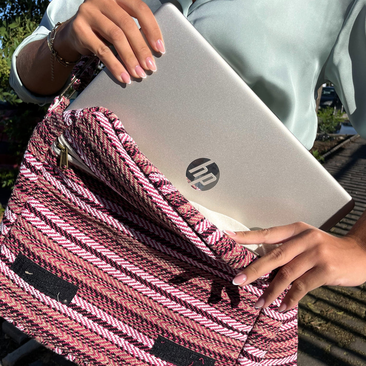 Soft Banjar Laptop Bag - Soft Pink - SHAMTAM.COM