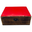 Large Ceramic Glazed Wood Box - 20x15x7.5cm - Red - SHAMTAM.COM