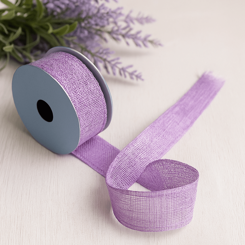 Lavender Natural Texture Ribbon 38mm x 20m - SHAMTAM.COM