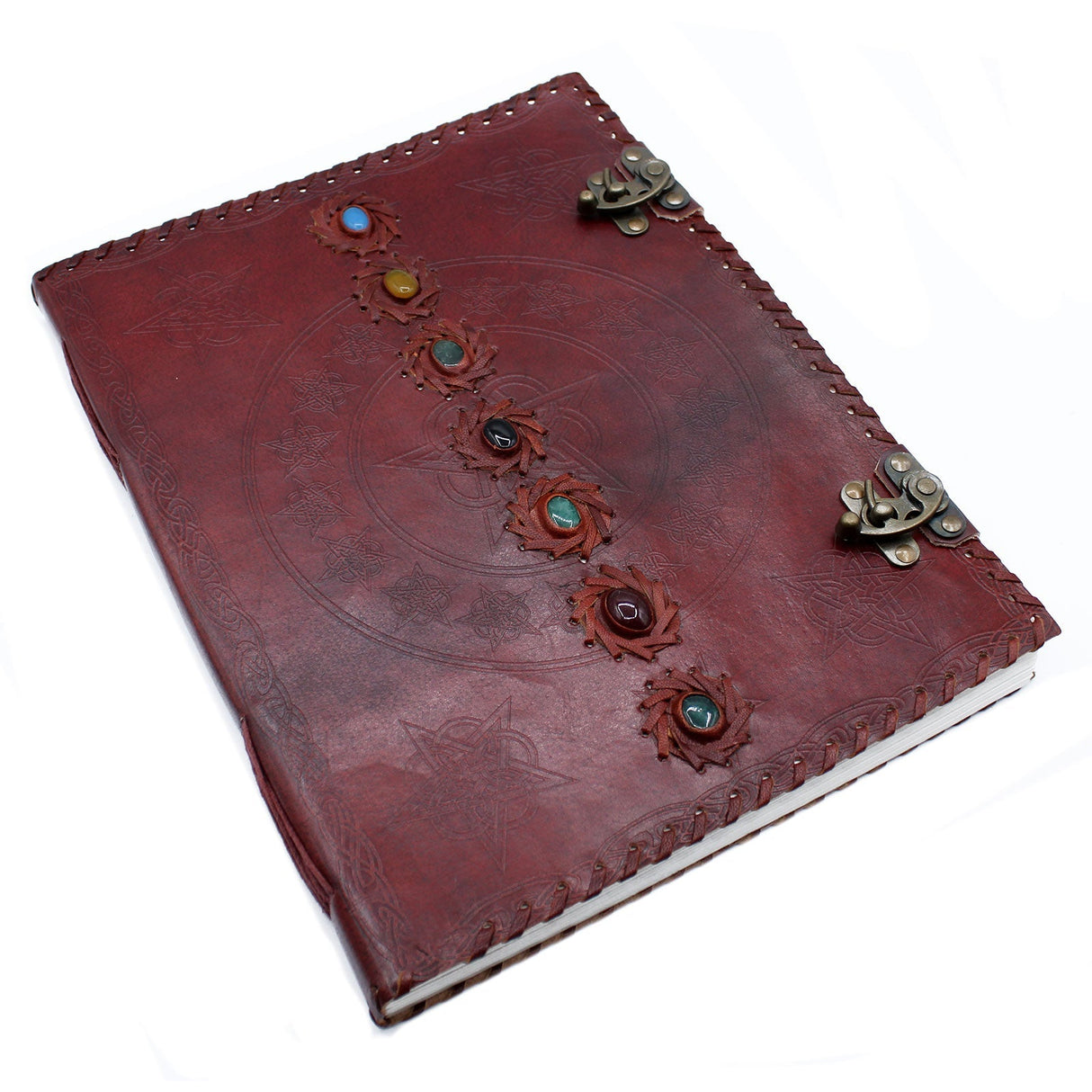 Huge 7 Chakra Handmade Notebook Journal - 10x13" 200 pages - SHAMTAM.COM