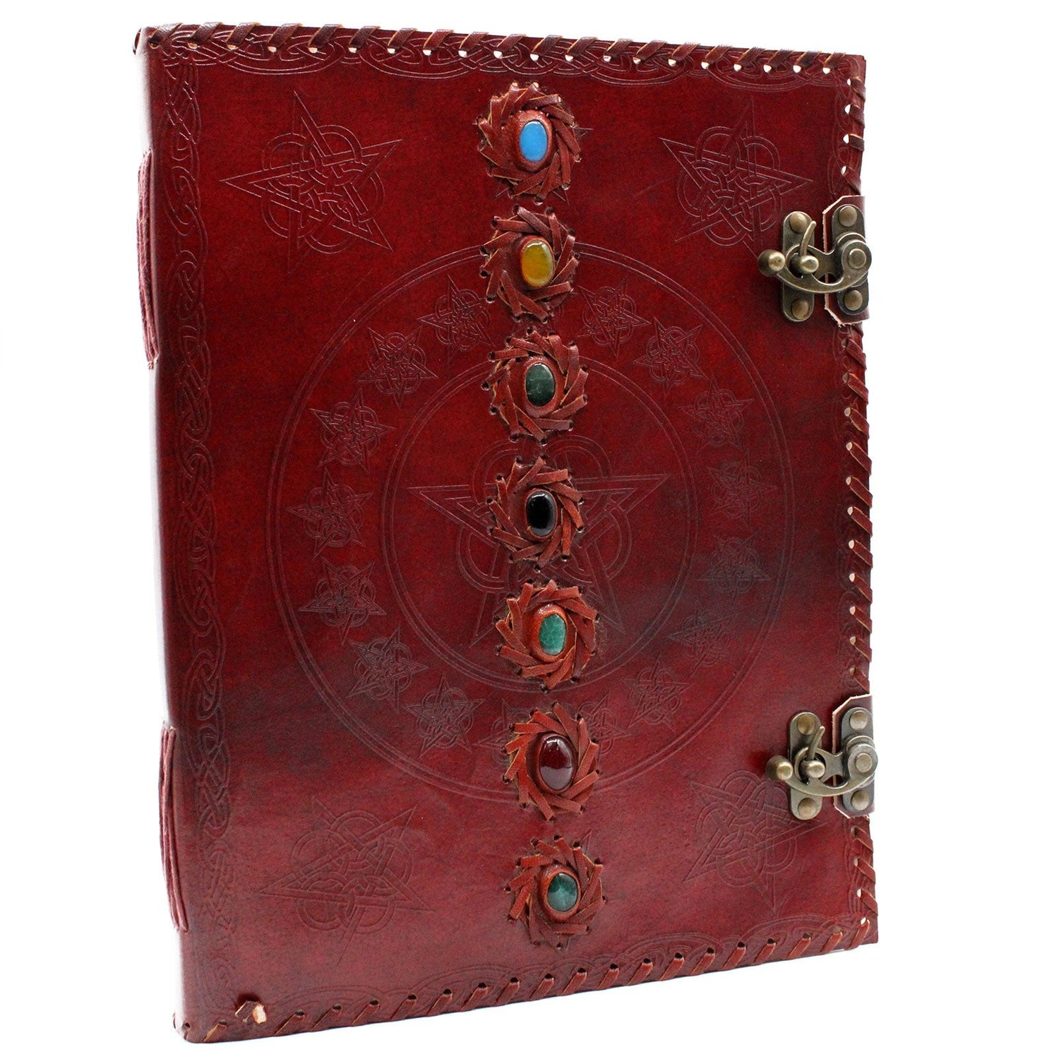 Huge 7 Chakra Handmade Notebook Journal - 10x13" 200 pages - SHAMTAM.COM
