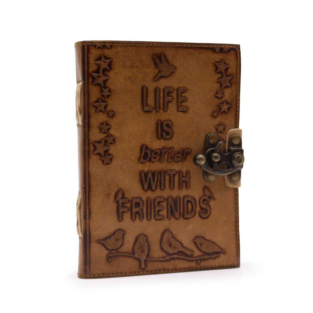 Leather Journel - Plain Paper - Life is Better with Friends - SHAMTAM.COM