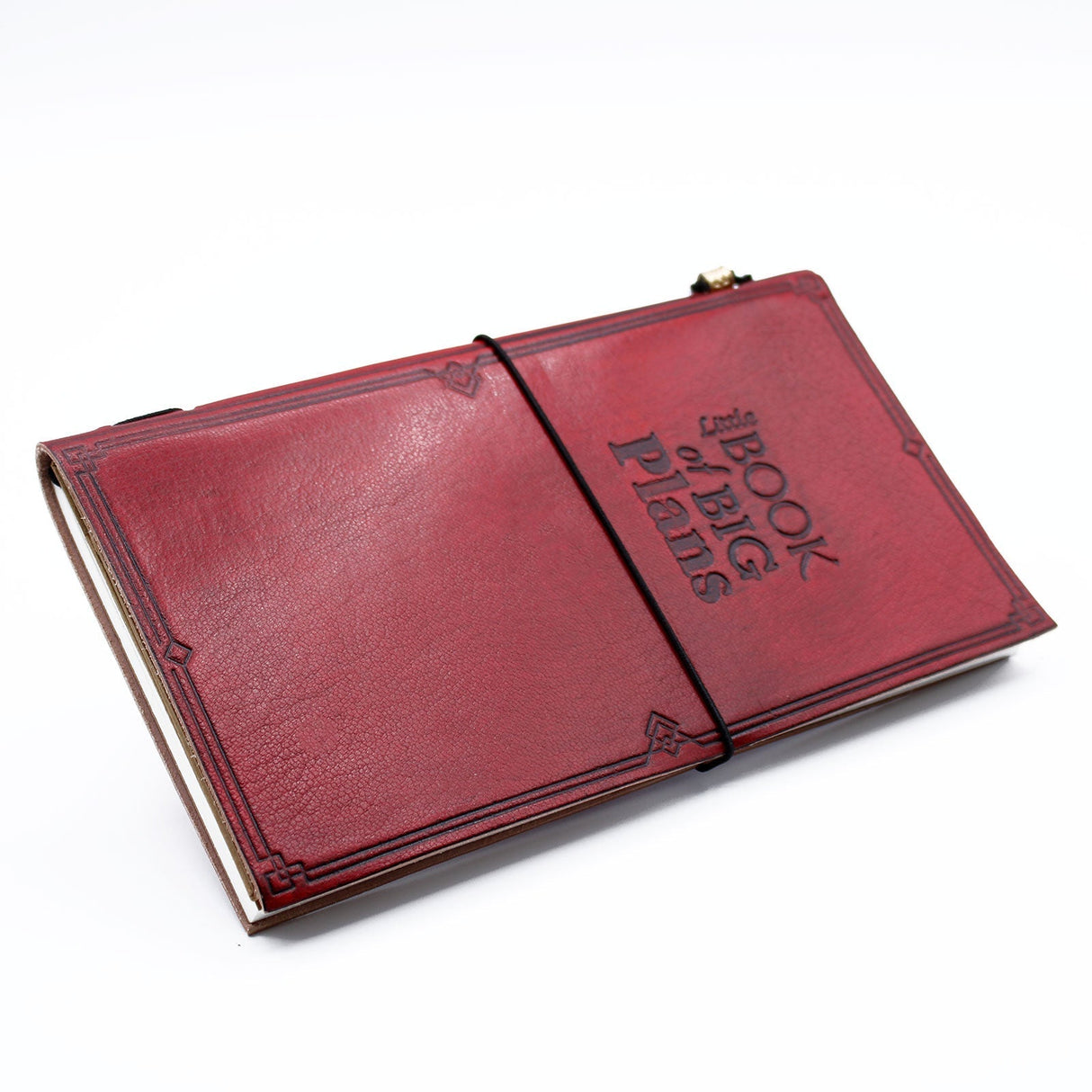 Handmade Leather Journal - Little Book of Big Plans - Red (80 pages) - SHAMTAM.COM