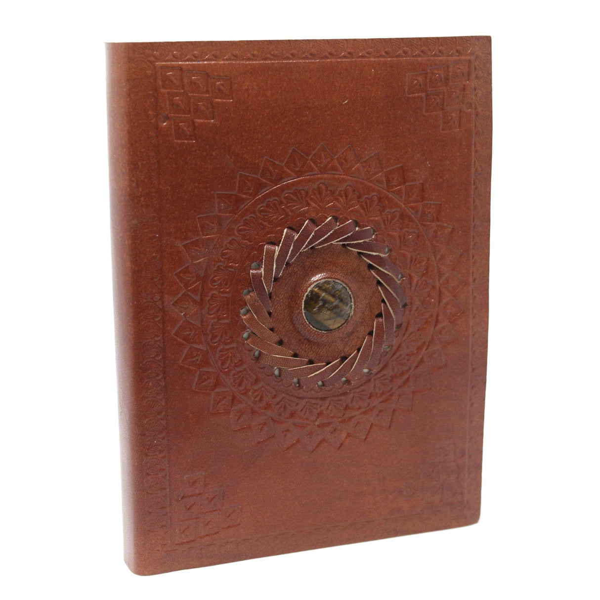 Leather Notebook Tigereye (7x5") - SHAMTAM.COM