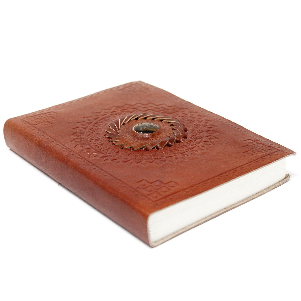 Leather Notebook Tigereye (7x5") - SHAMTAM.COM