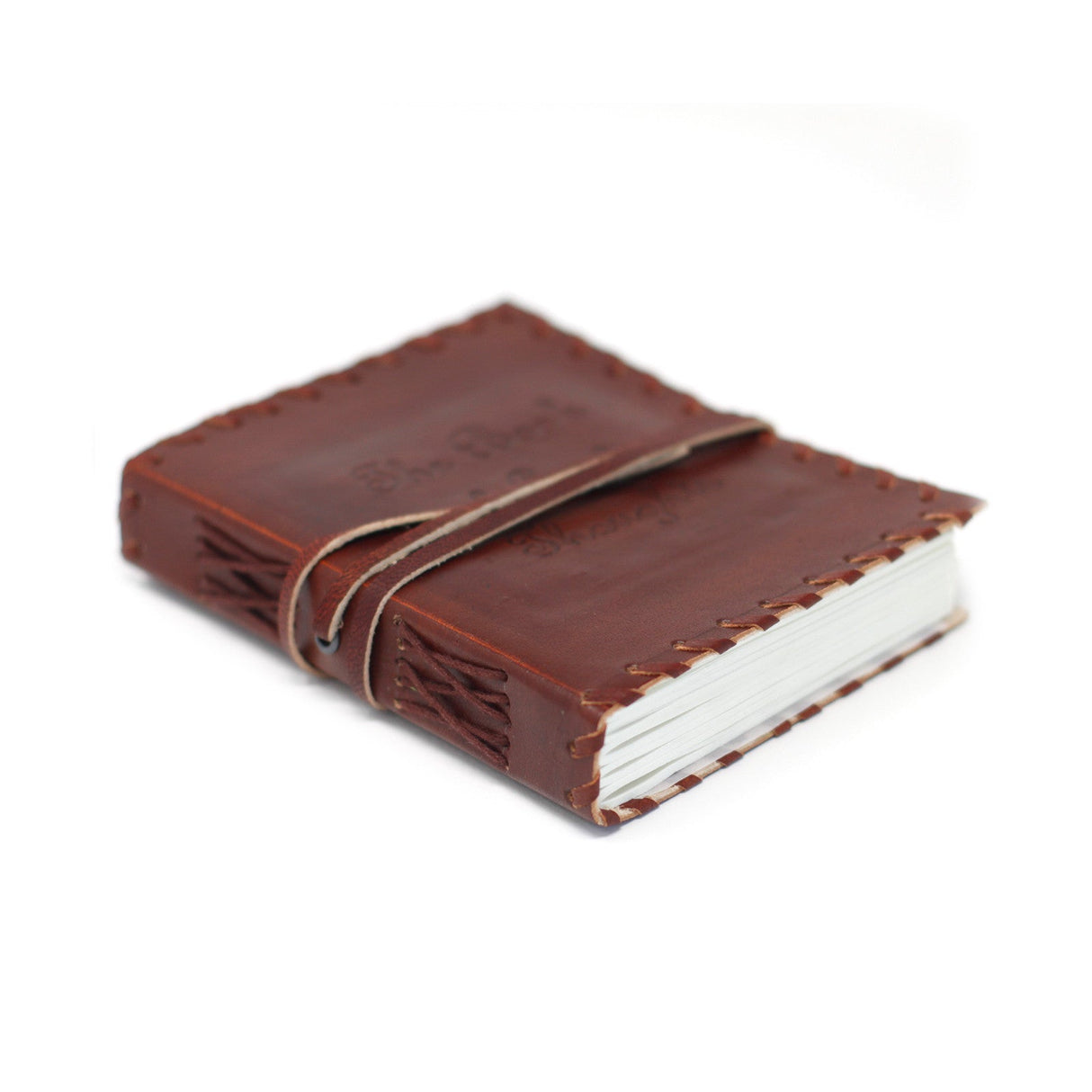 Leather Notebook Book of Thoughts with Wrap (6x4") - SHAMTAM.COM
