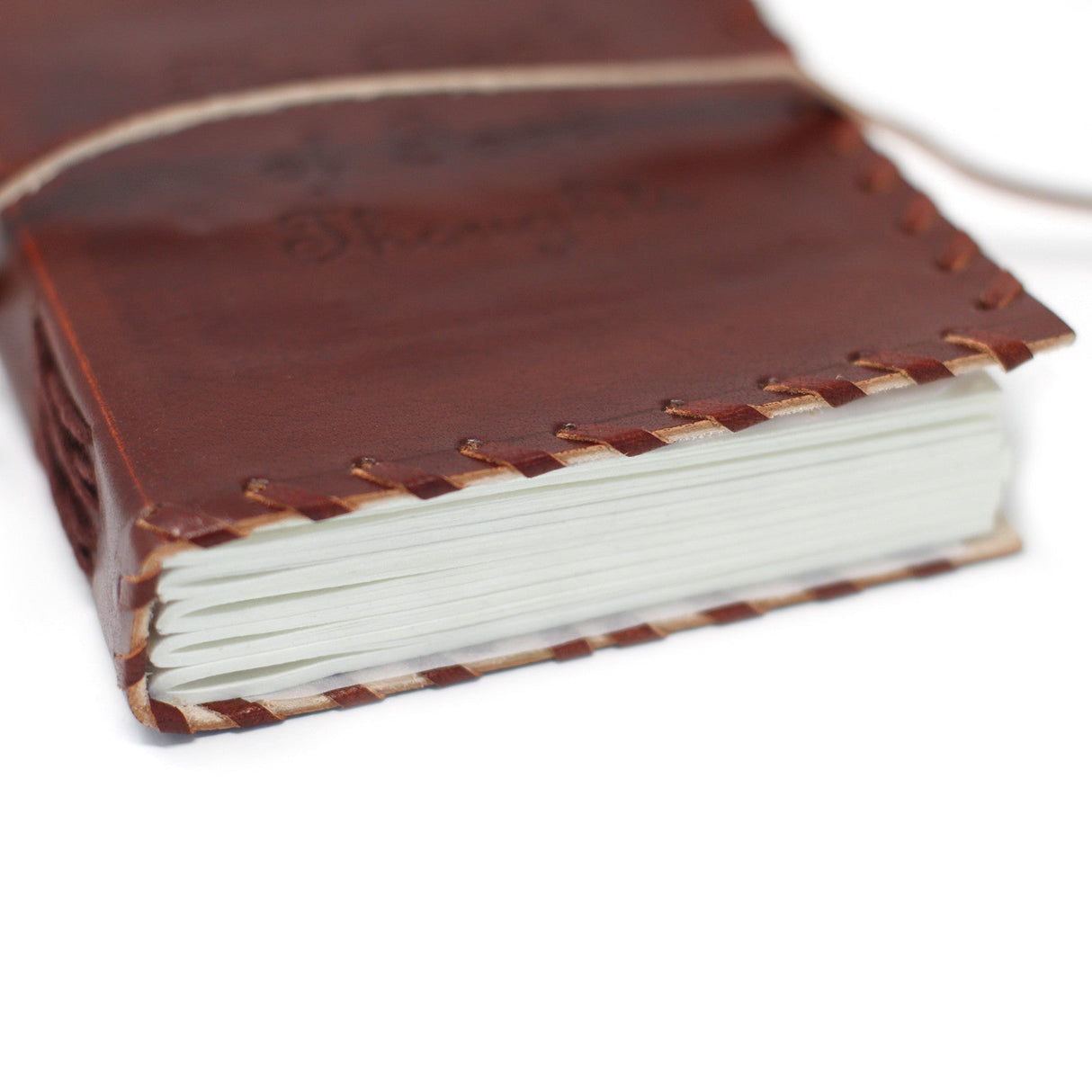Leather Notebook Book of Thoughts with Wrap (6x4") - SHAMTAM.COM