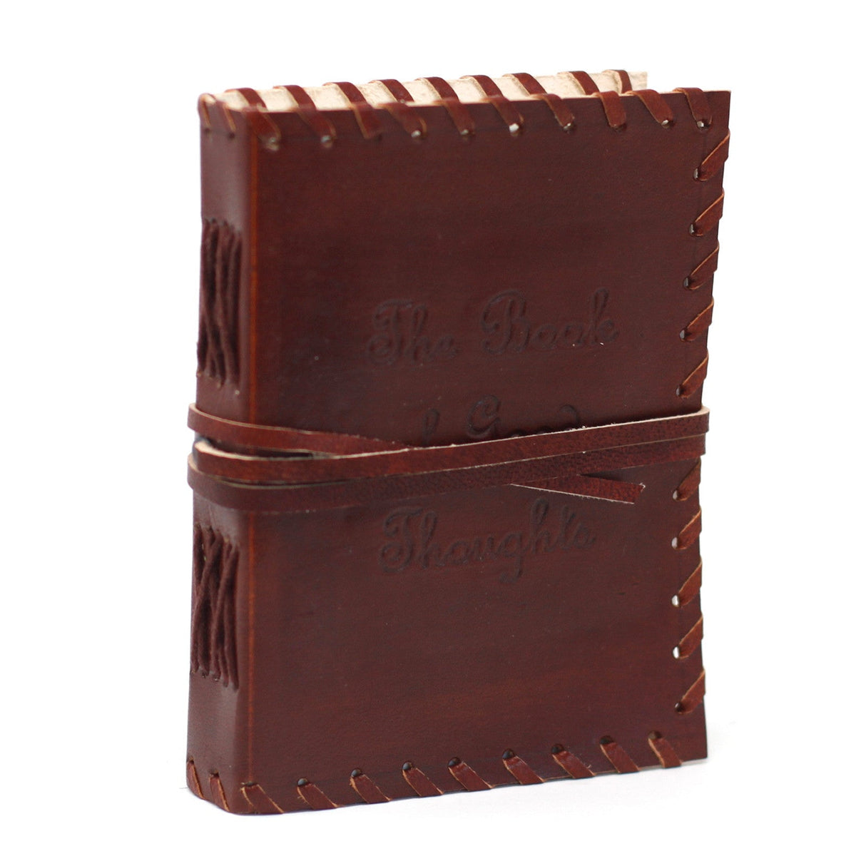 Leather Notebook Book of Thoughts with Wrap (6x4") - SHAMTAM.COM