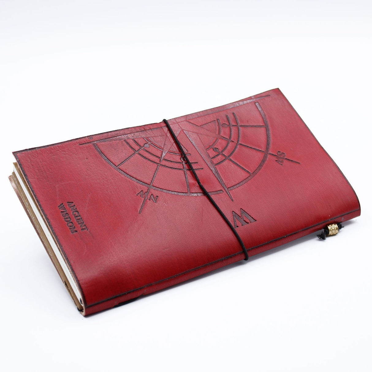 Handmade Leather Journal - The Adventure Begins - Red - (80 pages) - SHAMTAM.COM
