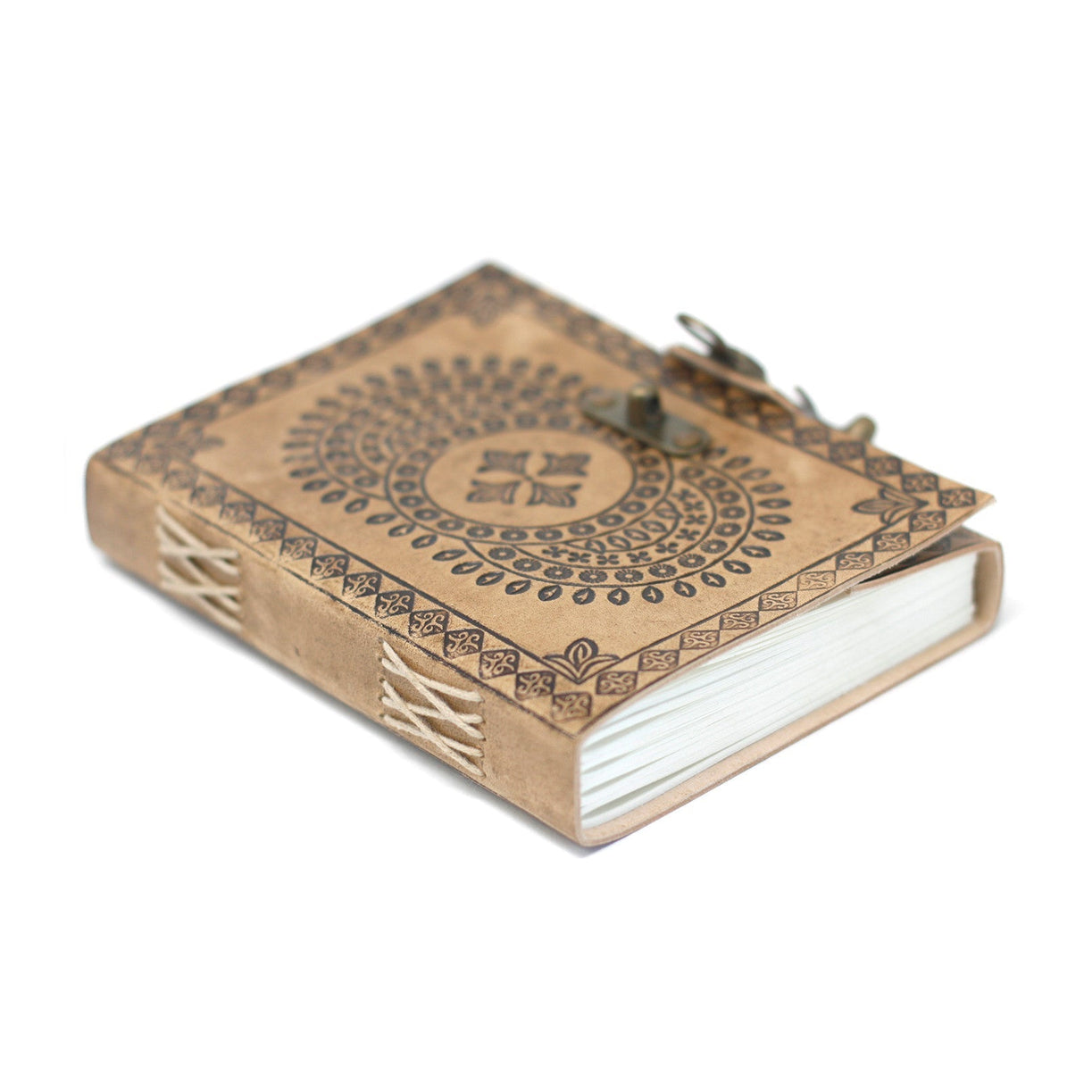 Leather Notebook Blue Mandala (7x5") - SHAMTAM.COM