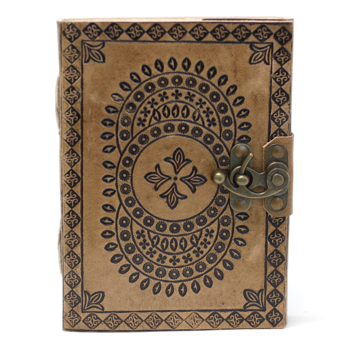 Leather Notebook Blue Mandala (7x5") - SHAMTAM.COM