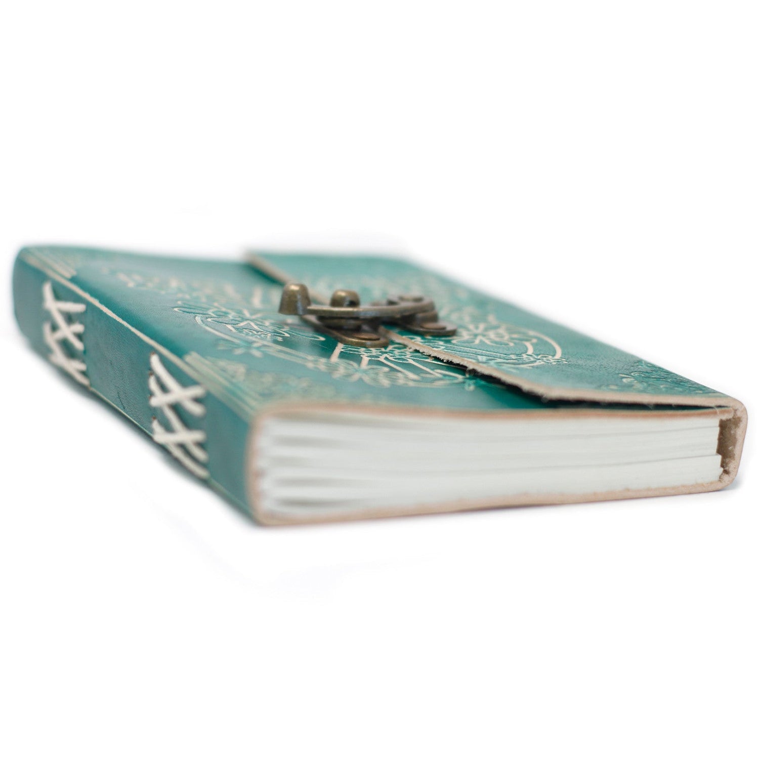 Leather Notebook Green Peace with Lock (7x5") - SHAMTAM.COM