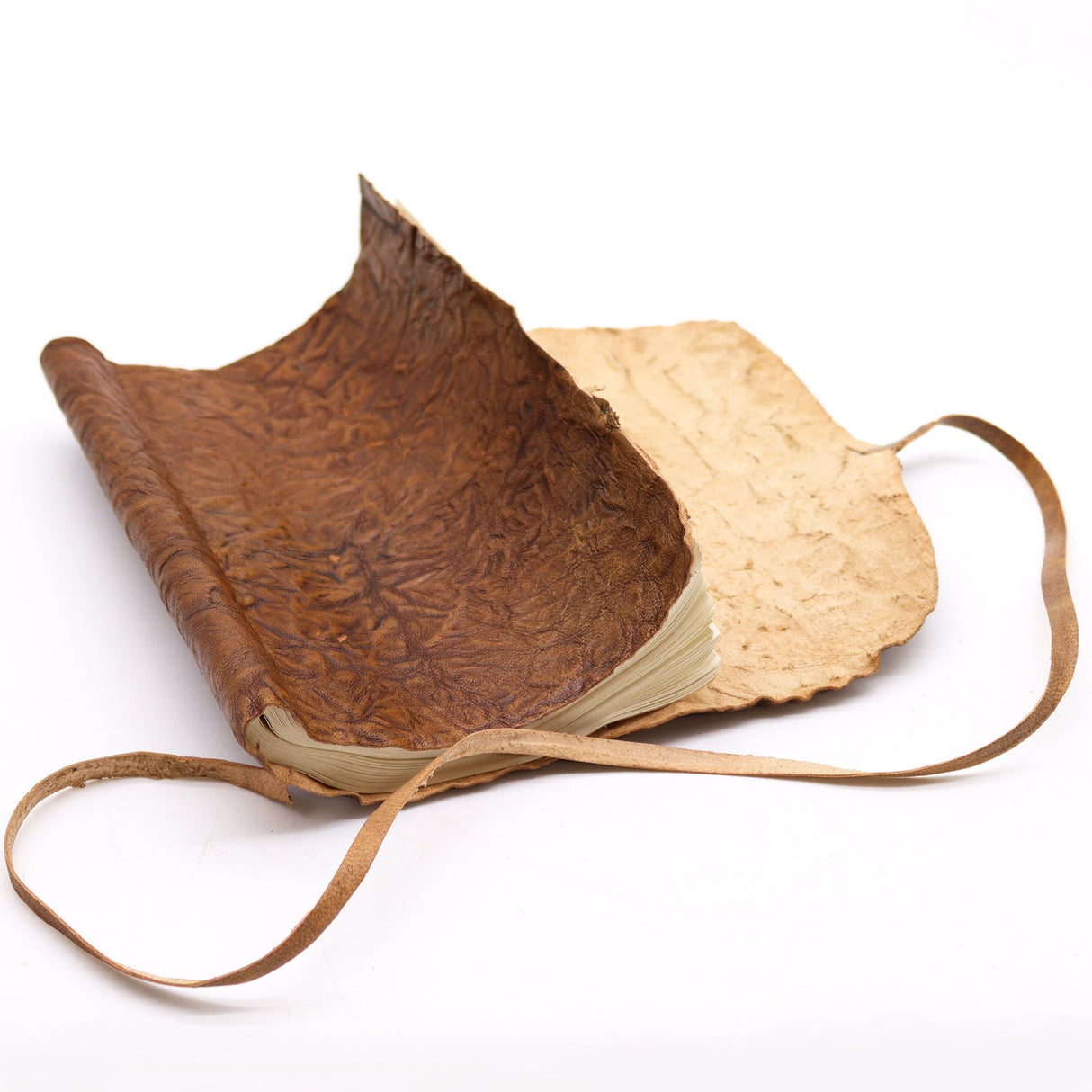 Travel Notebook Rolled Leather - 96 pages - Natural 21x15cm - SHAMTAM.COM