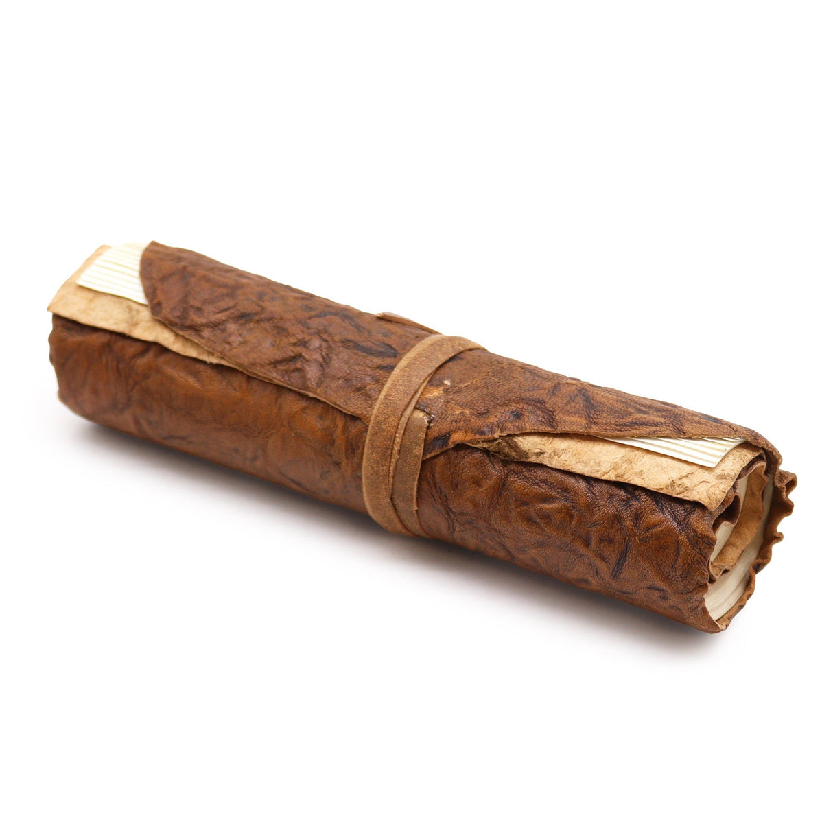Travel Notebook Rolled Leather - 96 pages - Natural 21x15cm - SHAMTAM.COM