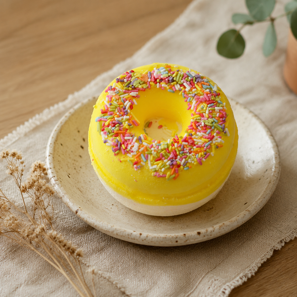 Cytrynowe pączki kąpielowe z bezą