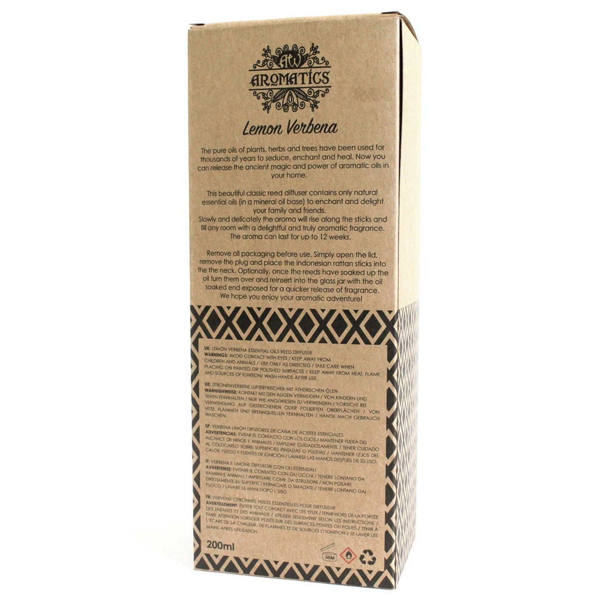Lemon Verbena Reed Diffuser Essential Oil 200ml - SHAMTAM.COM