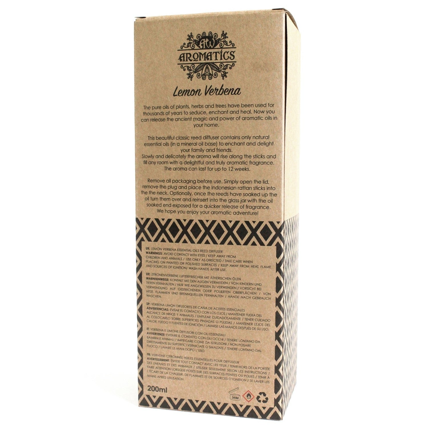Lemon Verbena Reed Diffuser Essential Oil 200ml - SHAMTAM.COM