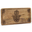 Long Tray 30x15x2.5cm - Hamsa Design Black Engraved - SHAMTAM.COM
