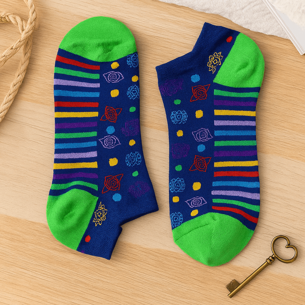 Low Cut Socks S/M 3.5 - 6.5 7 Chakra - SHAMTAM.COM
