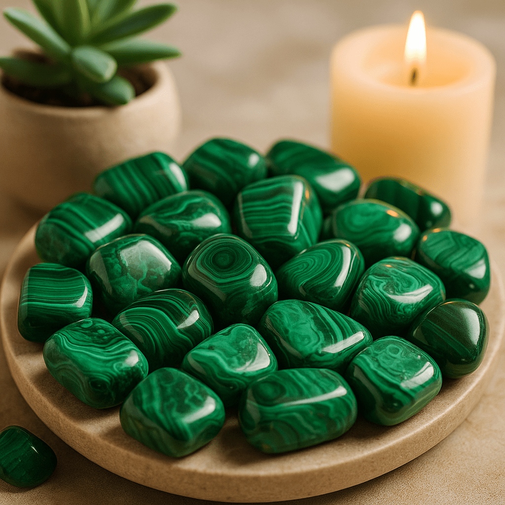 Malachite Tumbled Stones, Pack of 24 - SHAMTAM.COM