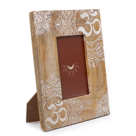 Med Mango Wood Picture Framel (for 10x15cm) 26x20x2cm - Mandala - White - SHAMTAM.COM