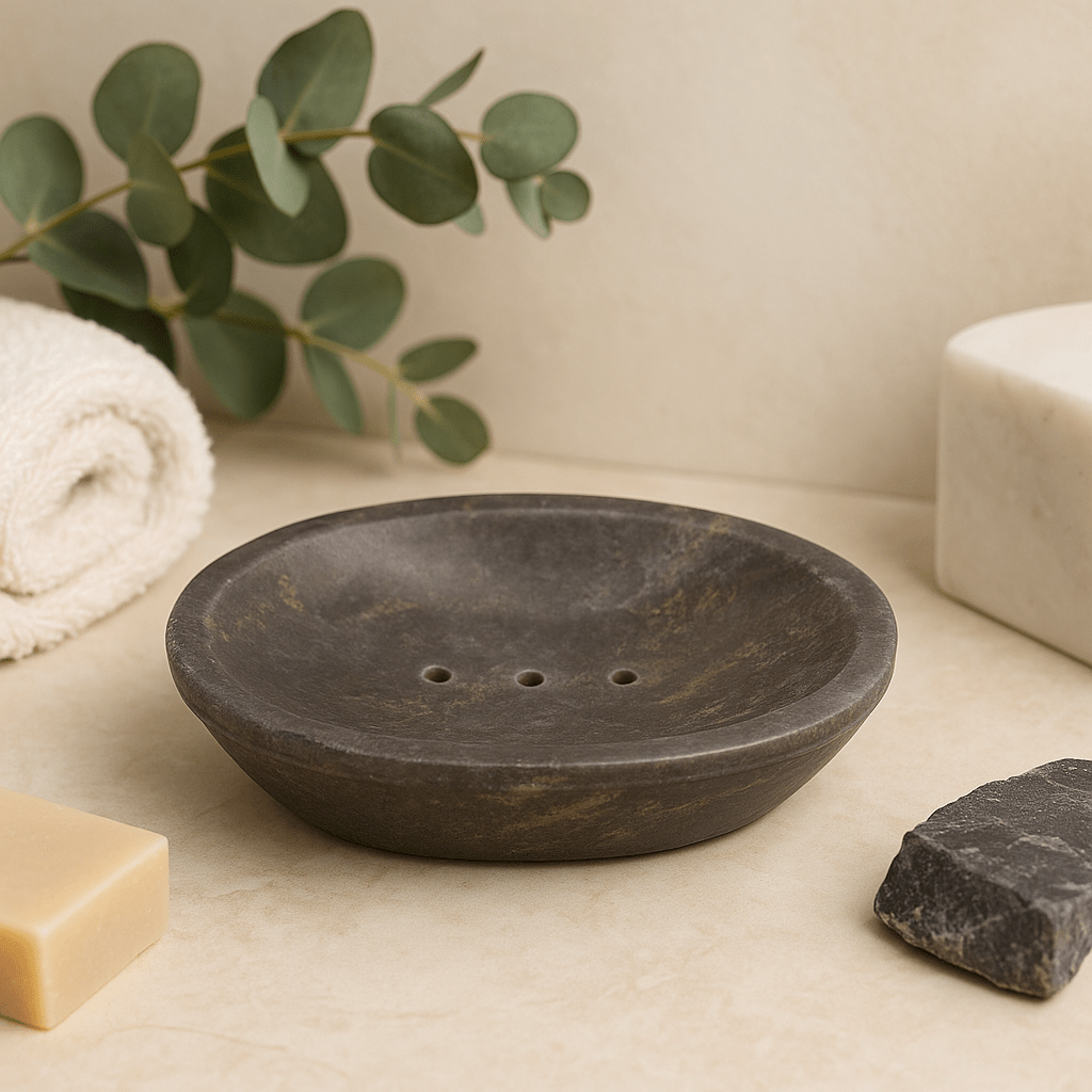 Marble Soap Dish Oval Grey - SHAMTAM.COM