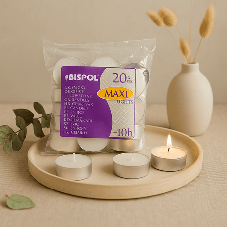 Maxi Tealight Candles Unscented 10 Hour Burn - SHAMTAM.COM