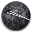 Med Hapi Drum Om Mandala Engraved Steel Tongue Drum - 22x15cm | Black Meditation Instrument with Mallets for Relaxation & Musical Performance - SHAMTAM.COM