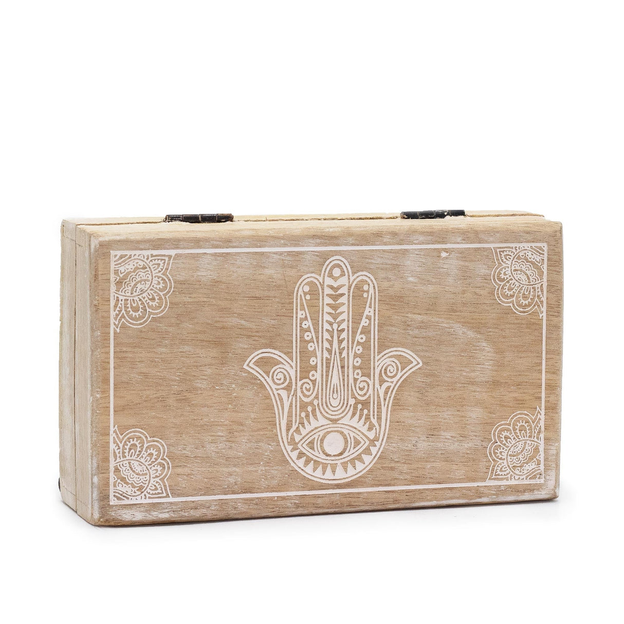 Med Square Box 17x10x4.2cm - Hamsa Whitewash - SHAMTAM.COM