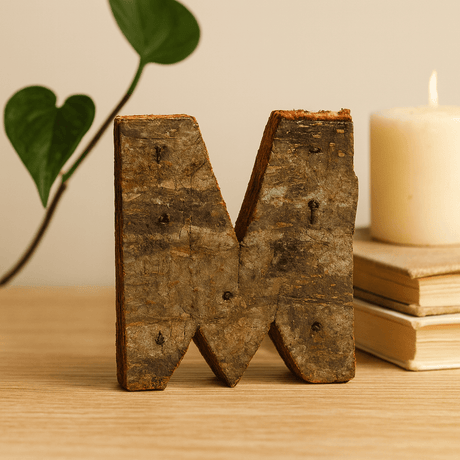 Metal Letter L Rustic Bark, 7 cm - SHAMTAM.COM