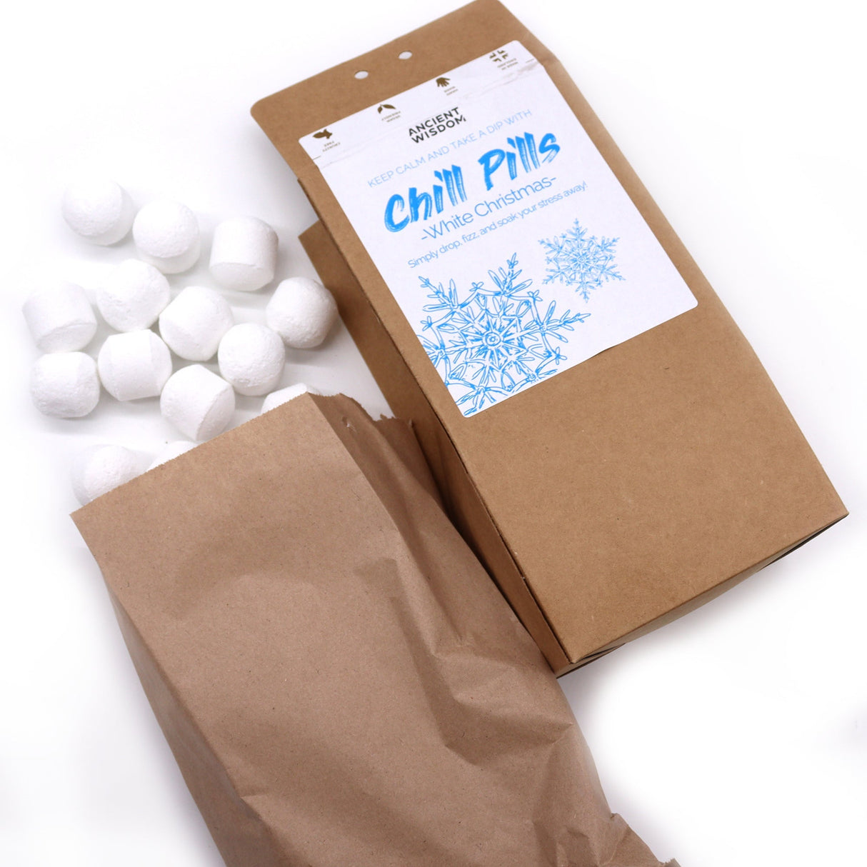 Bath Bombs Chill Pills Gift Pack 350g - White Christmas - SHAMTAM.COM
