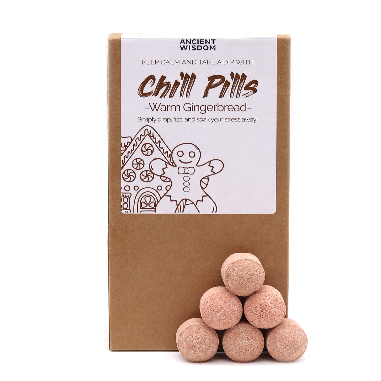 Bath Bombs Chill Pills Gift Pack 350g - Warm Gingerbread - SHAMTAM.COM