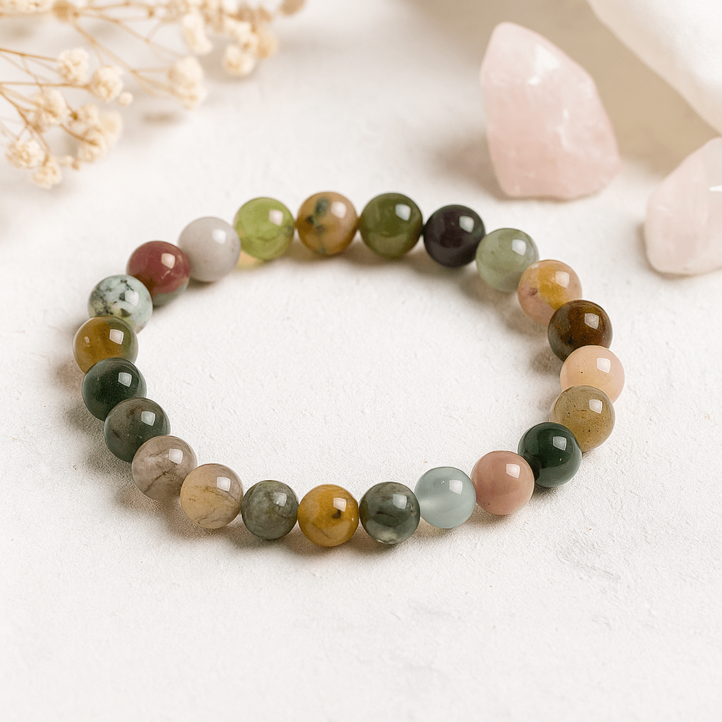 Moss Agate Power Bracelet 8mm Beads - SHAMTAM.COM