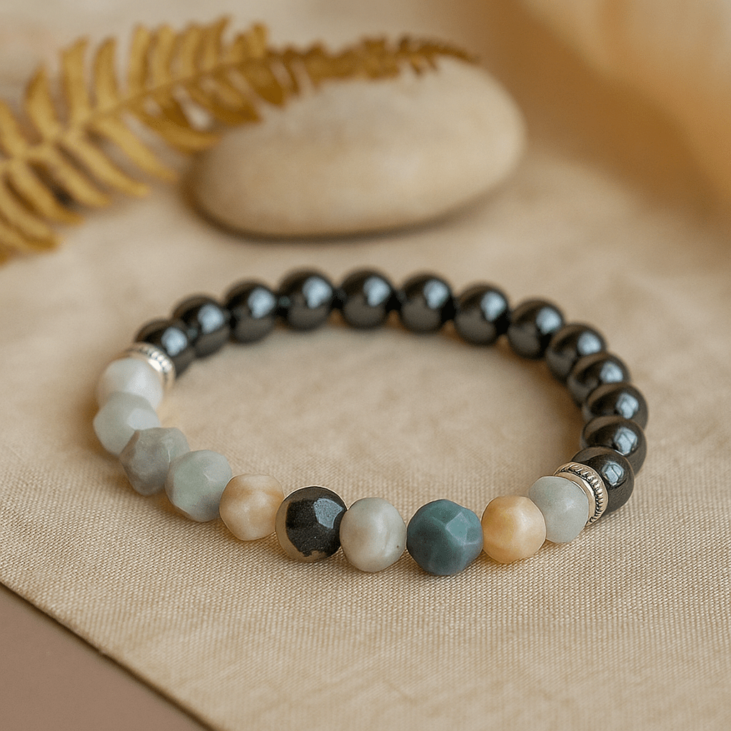 Mountain Jade Bracelet Magnetic Faceted Gemstone - SHAMTAM.COM