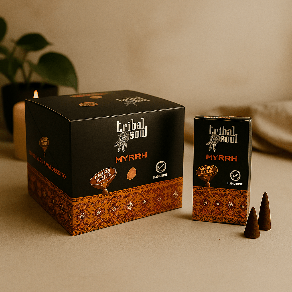 Myrrh Backflow Incense Cones for Burners, Tribal Soul - SHAMTAM.COM