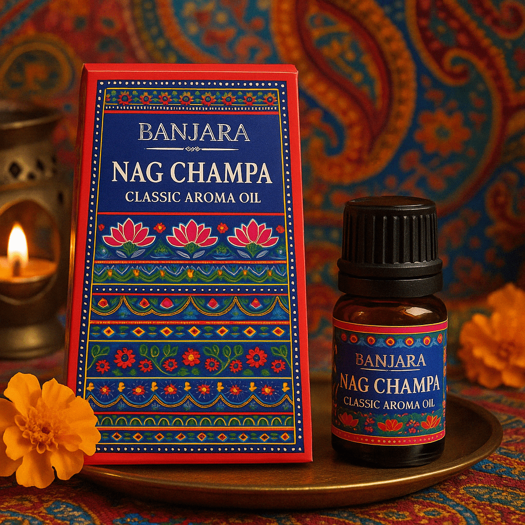 Banjara Nag Champa Classic Aroma Oil 10ml - Premium Indian Fragrance for Aromatherapy and Relaxation - SHAMTAM.COM