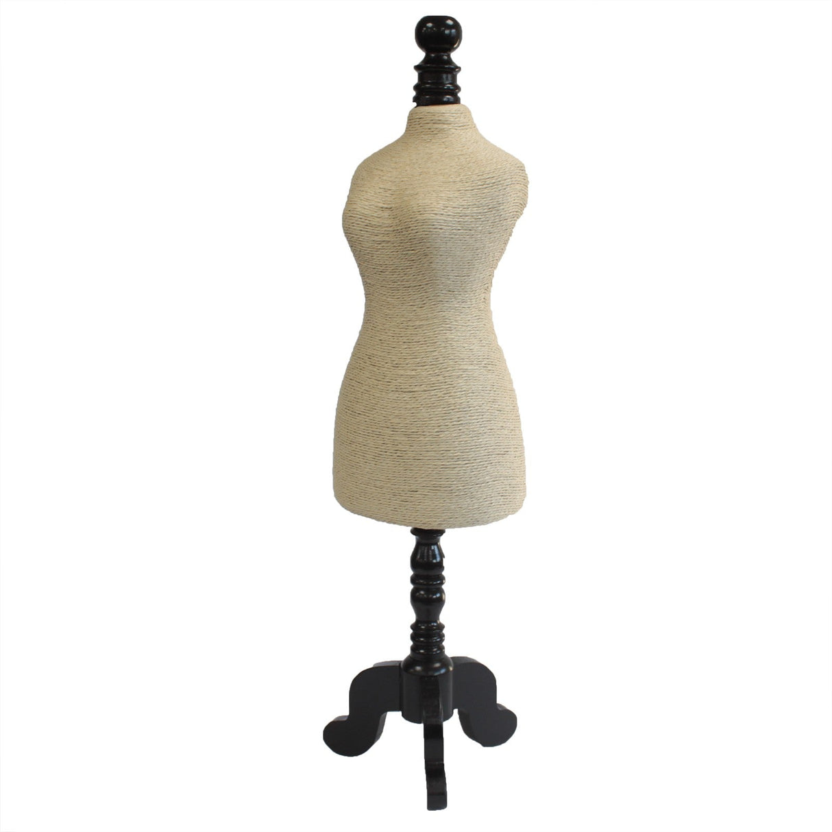 Natural Jewellery Display - Mannequin on Wooden Stand - Cream - SHAMTAM.COM