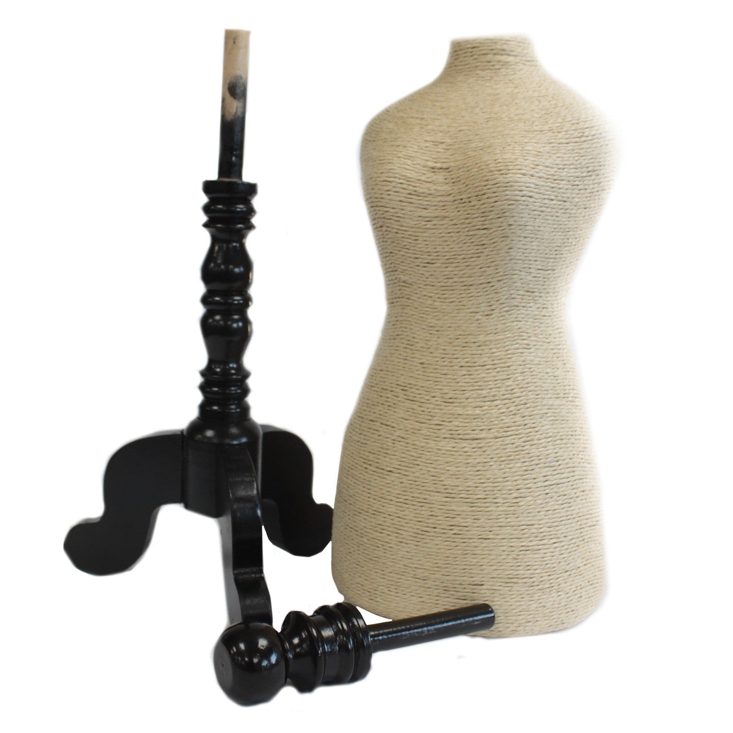 Natural Jewellery Display - Mannequin on Wooden Stand - Cream - SHAMTAM.COM