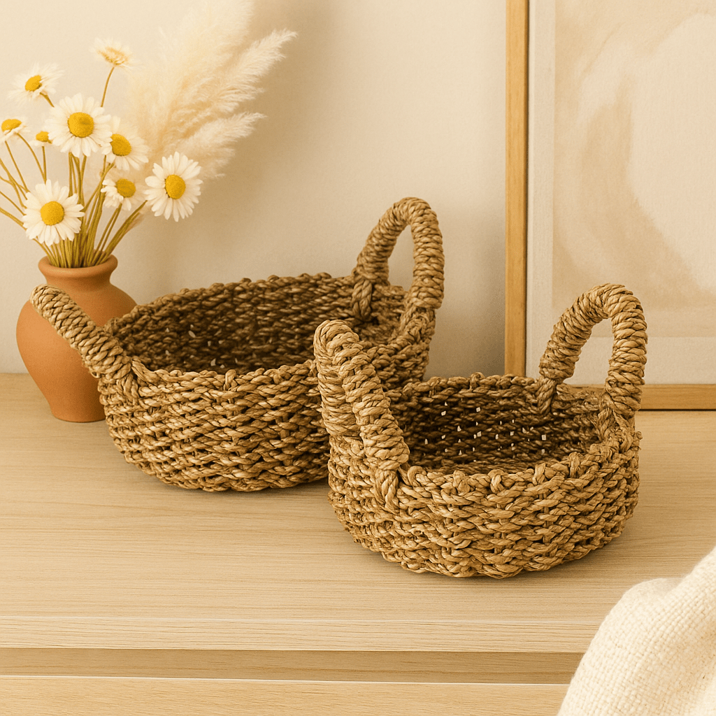 Natural Seagrass Baskets, Set of 2 - SHAMTAM.COM