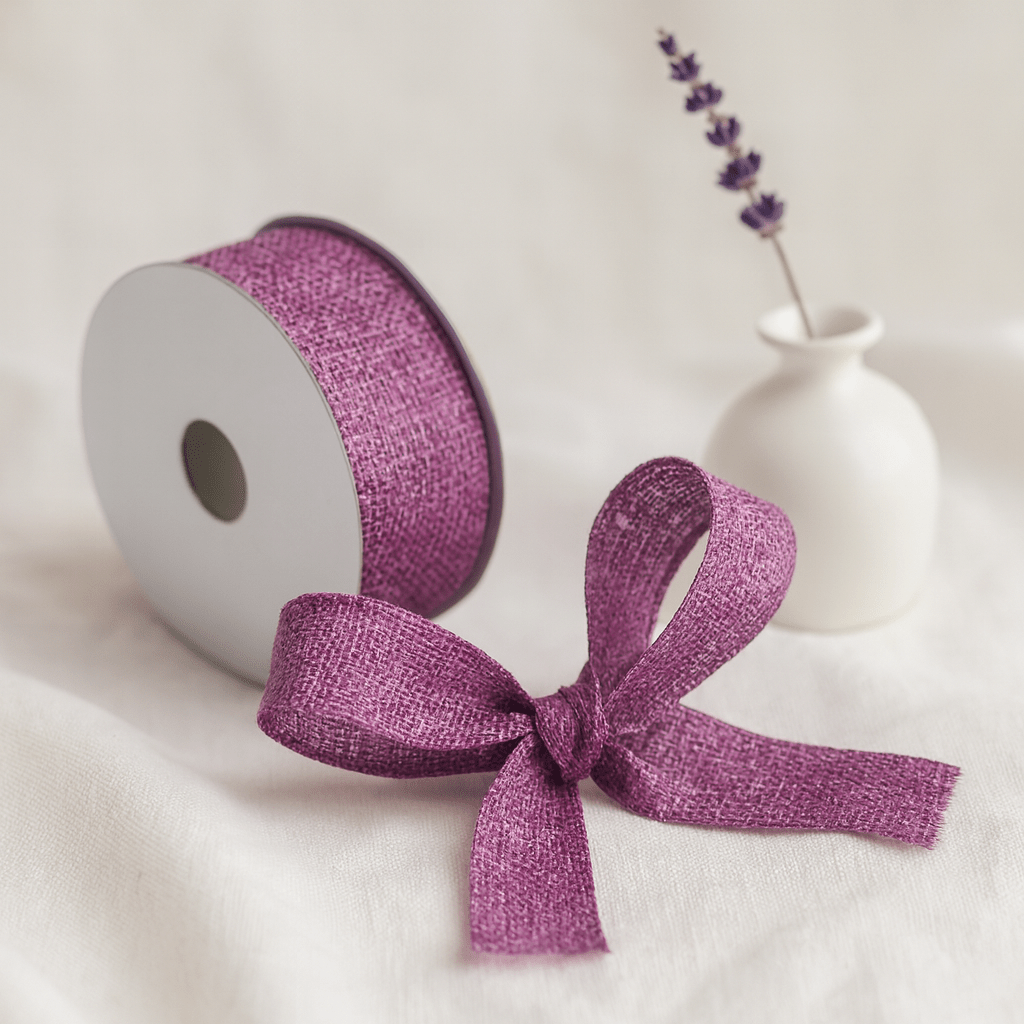 Natural Texture Ribbon French Lavender, 38mm x 20m - SHAMTAM.COM