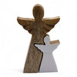 Nested Mango Wood Angel Figurine White Enamel - SHAMTAM.COM