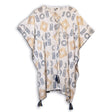 Nomad Sari On the Med Collection - Kaftan - Gold & Blue Greek Motiff - Handpainted - SHAMTAM.COM
