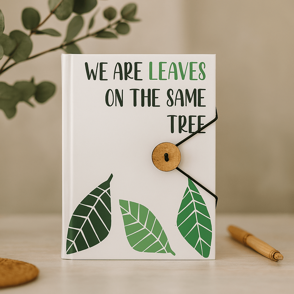 Notebook Unlined With Strap, Leaves Tree 200 Pages - SHAMTAM.COM