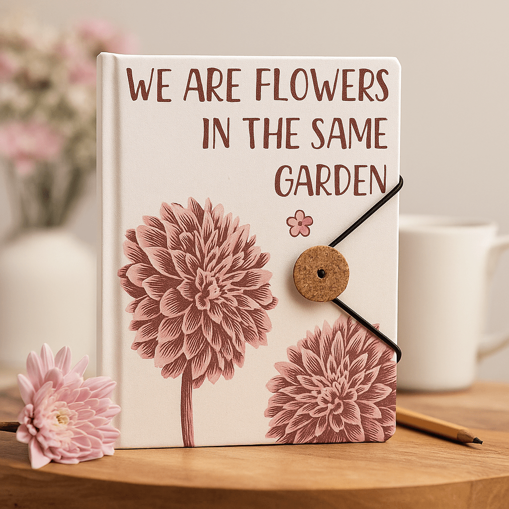 Notebook With Strap - Flowers in Same Garden - SHAMTAM.COM